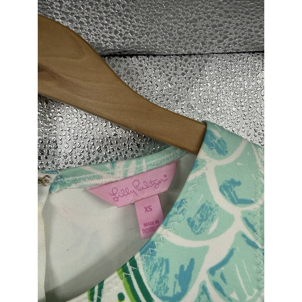 Lilly Pulitzer Perla Shift Dress fish Scale Scuba neoprene Beach Preppy XS - Picture 3 of 7